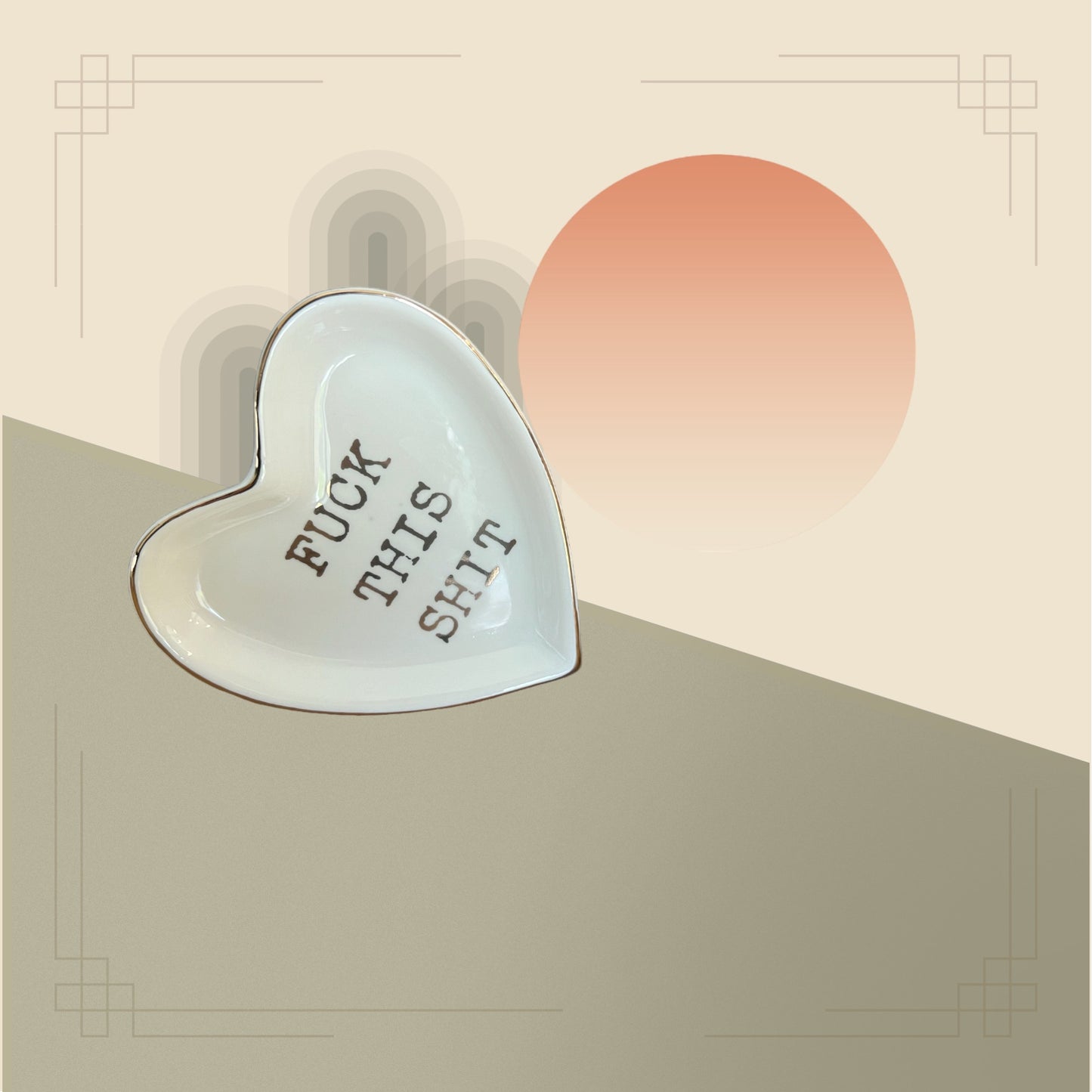 Fuck This Shit Boho Trinket Dish Jewelry Cuss Word Tray Home Decor